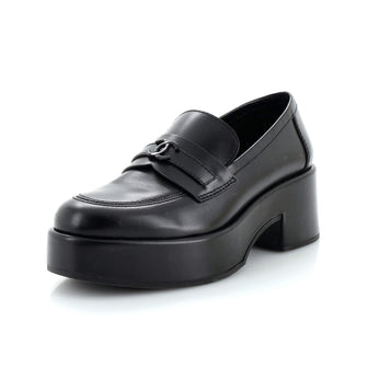 Chanel Women's CC Platform Loafers Leather
