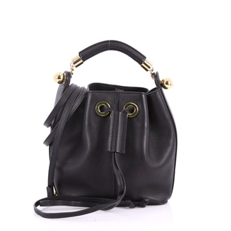 Chloe Gala Bucket Bag Leather Small Black 3560001