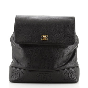 Chanel Vintage CC Stitch Backpack Caviar Medium