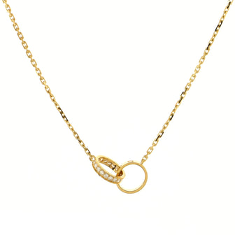 Cartier Love Interlocking Necklace 18K Yellow Gold and Diamonds