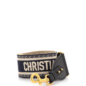 Christian Dior Logo Shoulder Strap Embroidered Canvas