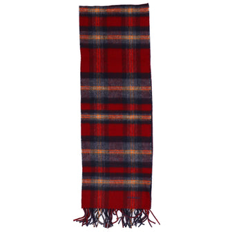 Hermes Plaid Fringe Scarf Cashmere