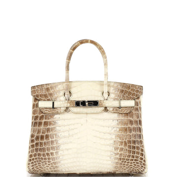 Birkin Handbag Himalaya Niloticus Crocodile with Palladium Hardware 30