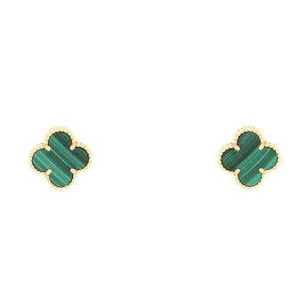 Van Cleef & Arpels Vintage Alhambra Earrings 18K Yellow Gold and Malachite
