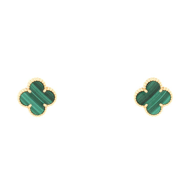 Van Cleef & Arpels Vintage Alhambra Earrings 18K Yellow Gold and Malachite