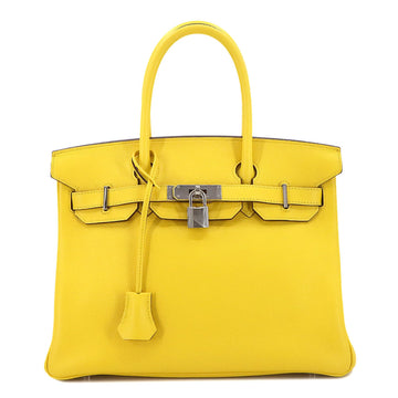 Birkin Handbag Yellow Epsom with Palladium Hardware 30