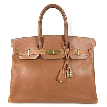 Birkin Handbag Brown Courchevel with Gold Hardware 35
