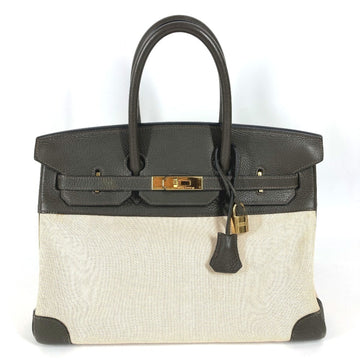 Birkin Handbag Grey Epsom with Gold Hardware 35