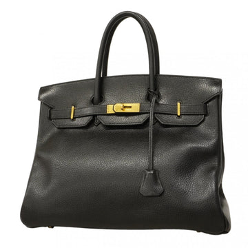 Birkin Handbag Black Ardennes with Gold Hardware 35
