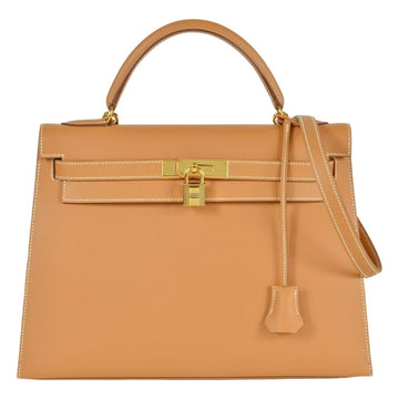 Kelly Handbag Brown Chamonix with Gold Hardware 32