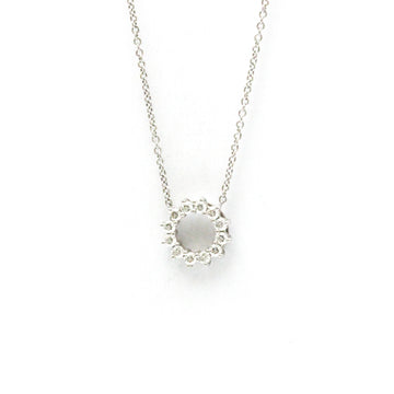 Open Circle Mini Pendant Necklace Platinum with Diamond