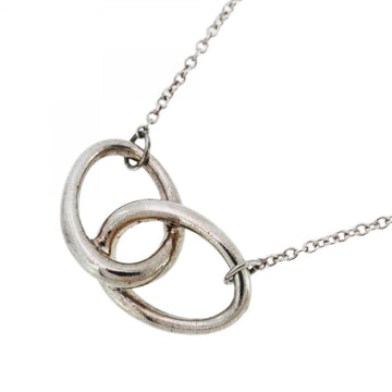 Double Loop Pendant Necklace Sterling Silver