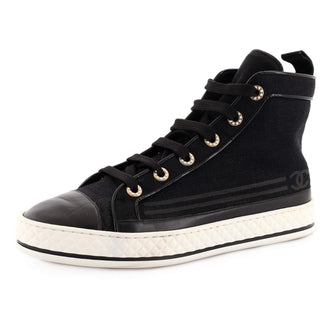 Women's CC Cap Toe High-Top Sneakers Canvas and Leather