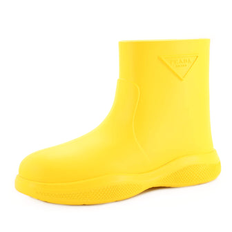 Prada Embossed Triangle-Logo Rain Boots