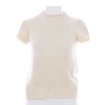 Women's H Short Sleeve Crewneck Sweater Cashmere