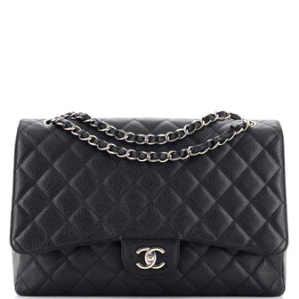 Classic Single Flap Bag Quilted Caviar Maxi