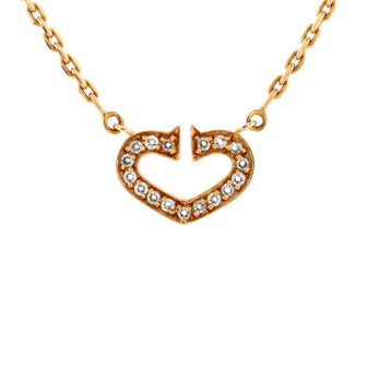 C Heart de Cartier Pendant Necklace 18K Rose Gold with Pave Diamonds