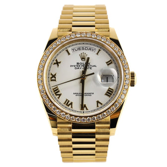 Oyster Perpetual President Day-Date Automatic Watch Yellow Gold with Diamond Bezel 36