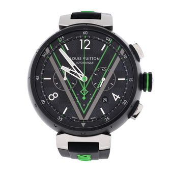 Louis Vuitton Tambour Damier Graphite Race Chronograph Automatic Watch PVD Stainless Steel and Rubber 46
