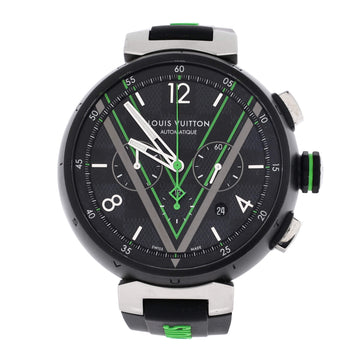 Louis Vuitton Tambour Damier Graphite Race Chronograph Automatic Watch PVD Stainless Steel and Rubber 46