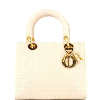 Vintage Lady Dior Bag Cannage Quilt Lambskin Medium