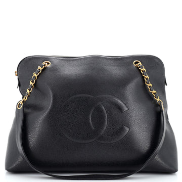 Vintage Timeless Zip Tote Caviar Large