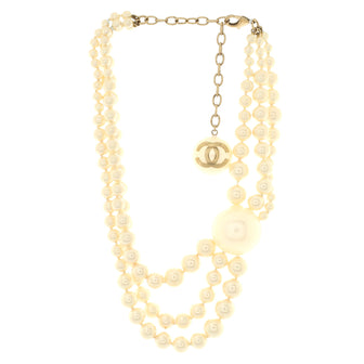 CC Giant Pearl Multi Strand Necklace Faux Pearls