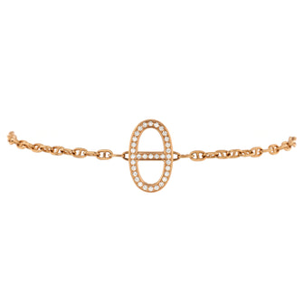 Chaine d'Ancre Contour Bracelet 18K Rose Gold with Diamonds