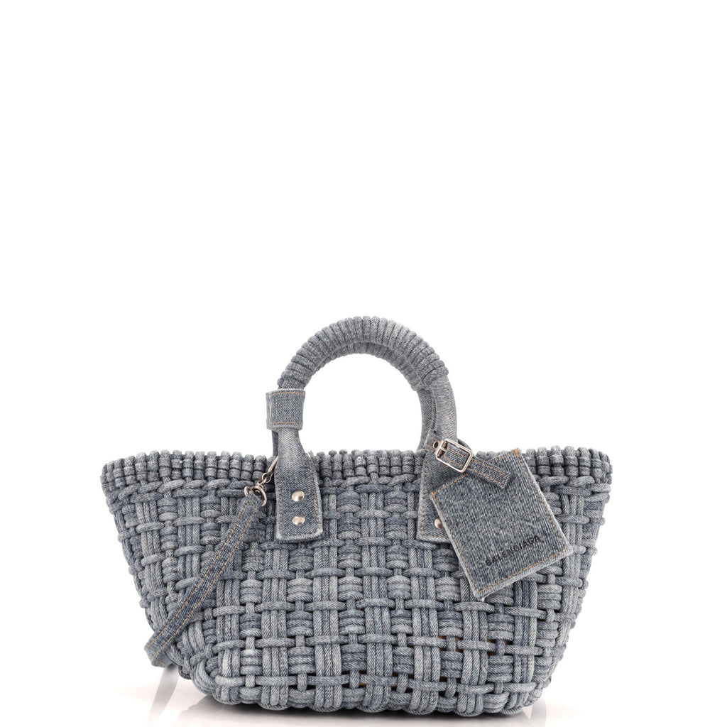 Balenciaga Bistro Panier Bag Woven Denim XS Blue 23890114