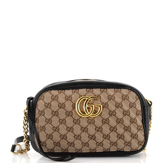 Gucci GG Marmont Shoulder Bag Diagonal Quilted GG Canvas Small