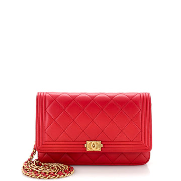 Chanel Boy Wallet on Chain Quilted Lambskin