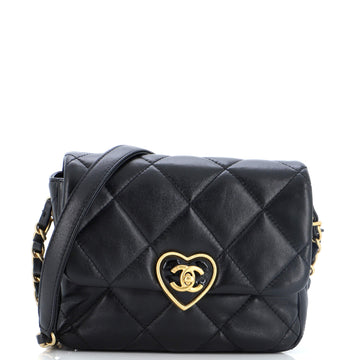 Chanel Coco Love CC Heart Flap Bag Quilted Lambskin Mini