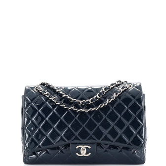 Chanel Classic Single Flap Bag Quilted Patent Maxi
