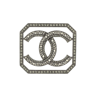 Chanel Square Frame CC Brooch Metal with Crystals