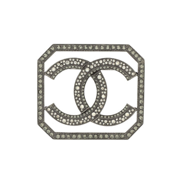 Chanel Square Frame CC Brooch Metal with Crystals