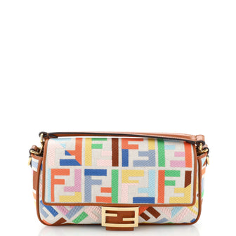 Baguette NM Bag Zucca Embroidered Canvas Medium