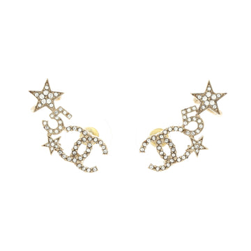 Chanel CC No. 5 Star Cluster Climber Stud Earrings Metal with Crystals