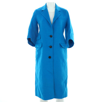 Christian Dior Women's Collar Buttoned Coat Wool Blend