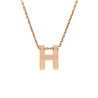 Pop H Pendant Chain Necklace Metal and Enamel Mini