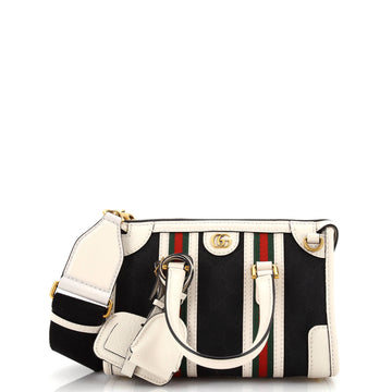 Gucci Double G Web Top Handle Bag GG Canvas with Leather Mini