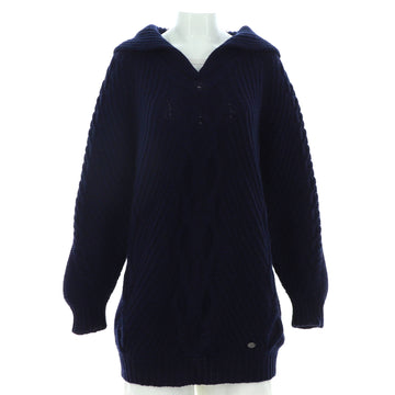 Chanel Women's Cable Knit Sailor Collar Sweater Dress Wool and Cashmere Blend