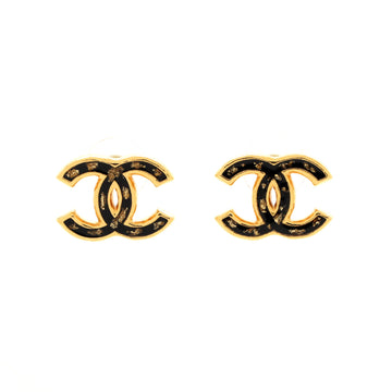 Chanel CC Stud Earrings Resin and Metal