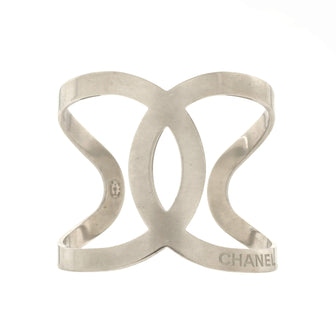 Chanel CC Cut-Out Cuff Bracelet Metal Wide