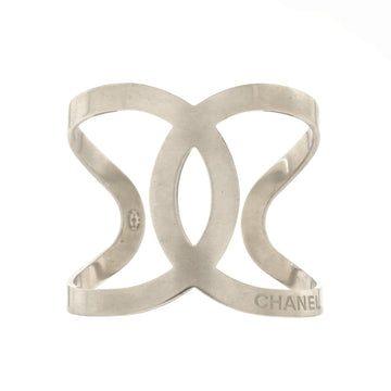 Chanel CC Cut-Out Cuff Bracelet Metal Wide