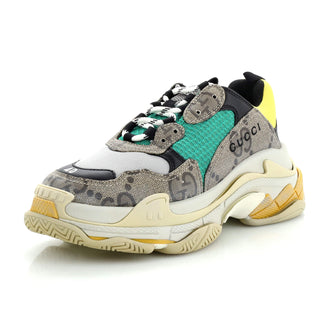 Gucci x Gucci The Hacker Project Men's Triple S Sneakers GG Coated Canvas and Fabric