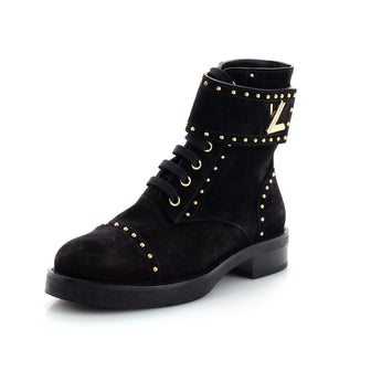 Louis Vuitton Women's Wonderland Flat Ranger Boots Studded Suede