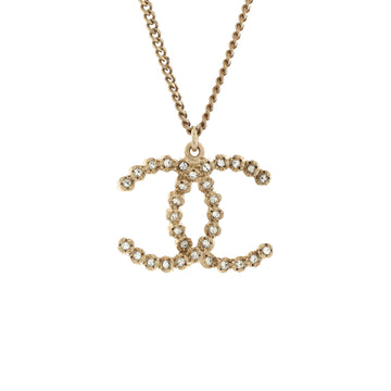 Chanel CC Pendant Necklace Metal with Crystals