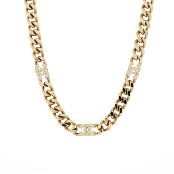 Chanel Triple CC Link Chain Choker Necklace Metal with Enamel