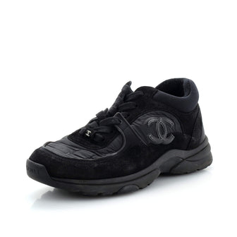 Chanel Women's CC Low-Top Sneakers Suede with Leather and Nylon
