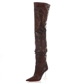 Amina Muaddi Women's Olivia Over the Knee Boots Leather 95